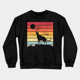 retro wolf howling at the full moon Crewneck Sweatshirt